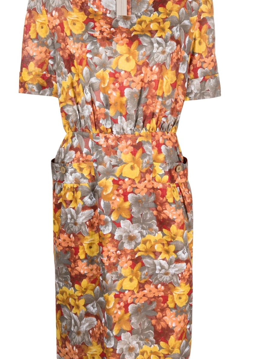 Women 1980s floral-print midi dress Lanvin 0312