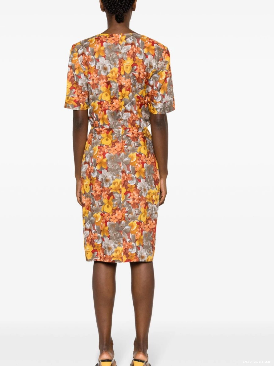 Cheap Women 1980s floral-print midi dress Lanvin 0312